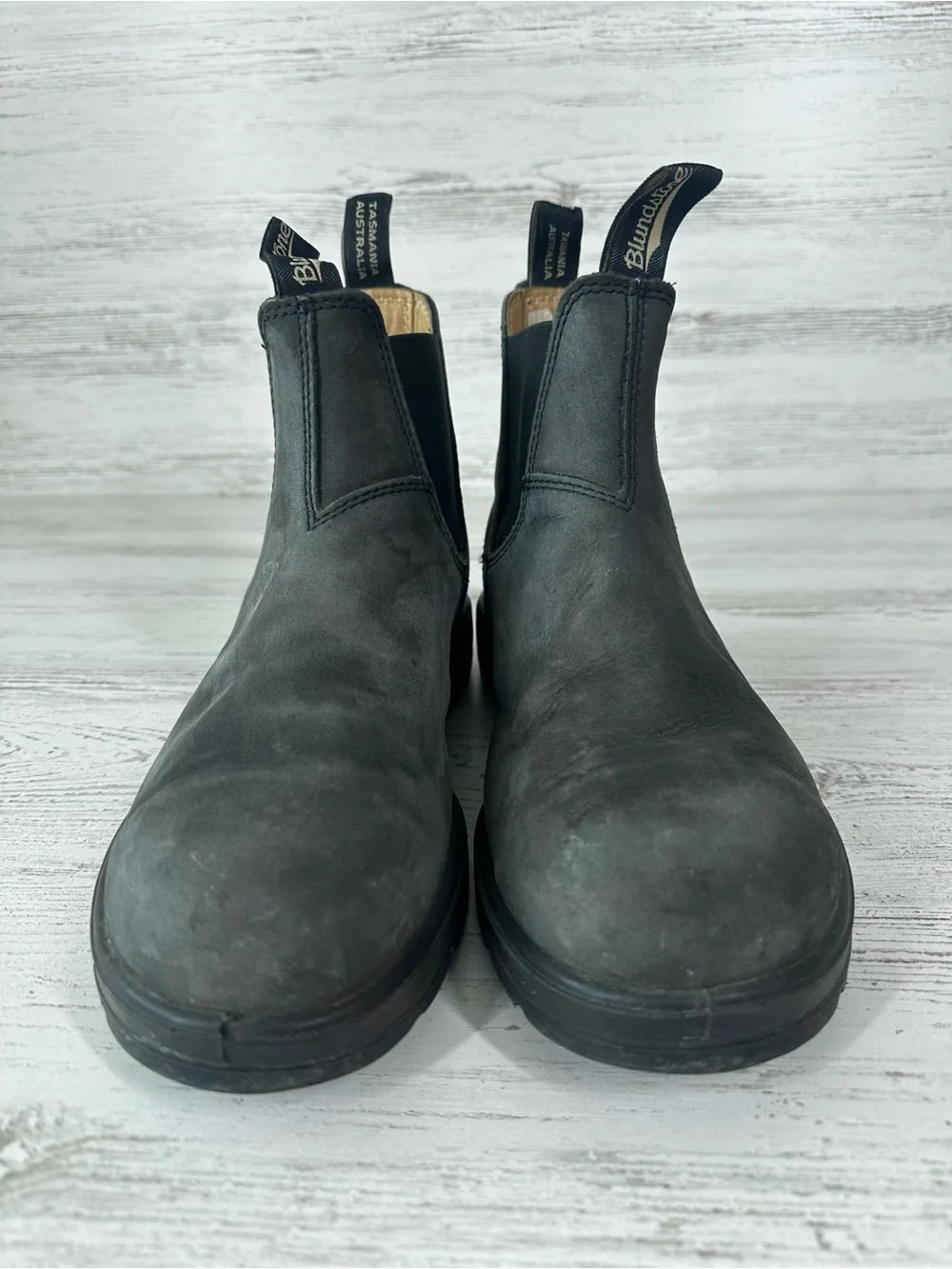 BLUNDSTONE Classic Chelsea Pull On Leather Boots 9 Gray